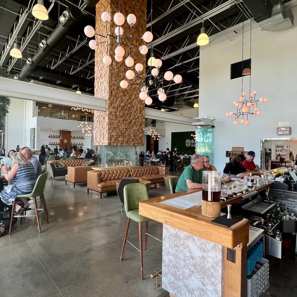 Bourbon distillery tasting room interior